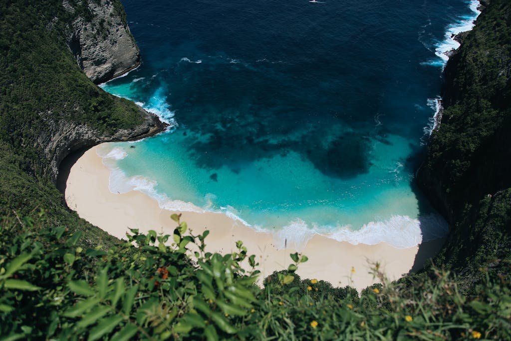 High-Angle Shot of Nusa Penida Island in Indonesia