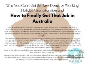 Get a Job for 88 Working Holiday Visa Days